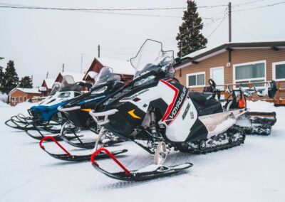 snowmobiles and cabin 2